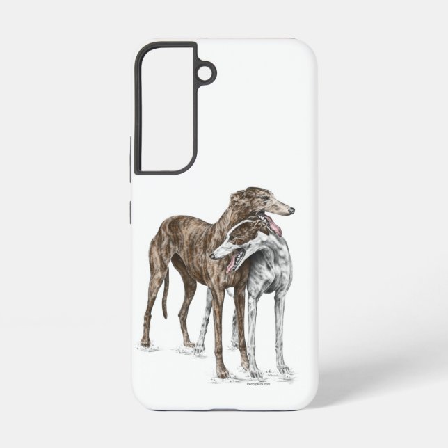 Two Greyhound Friends Dog Art Samsung Galaxy S22 Case (Back)
