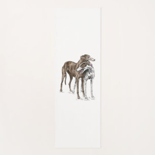 Two Greyhound Friends Dog Art Yoga Mat