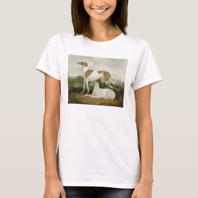 Two Greyhounds in a Landscape (oil on canvas) T-Shirt (Front)