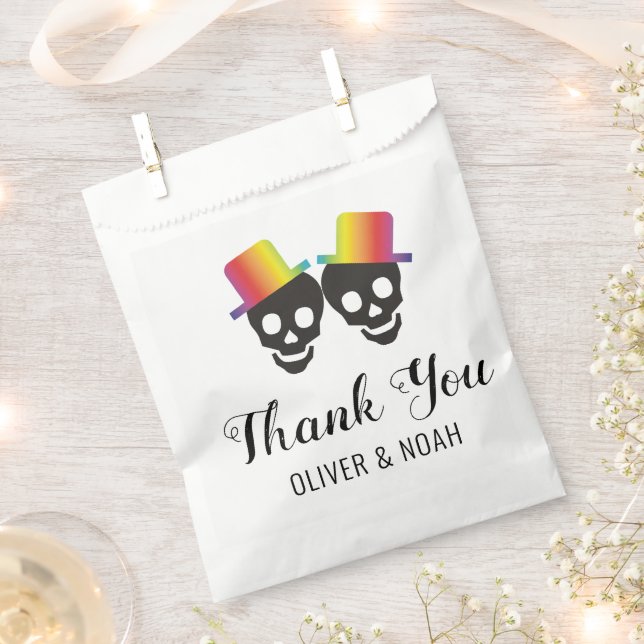 Two grooms and confetti Thank You gay wedding  Favour Bag (Clipped)