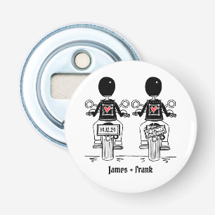 Two Grooms Biker Motorcycle Wedding Favour Bottle Opener