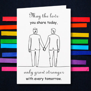 Two Grooms   LGBTQ Congratulations on your Wedding Card