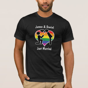 Two Grooms Proposal With Heart Customizable T-Shirt