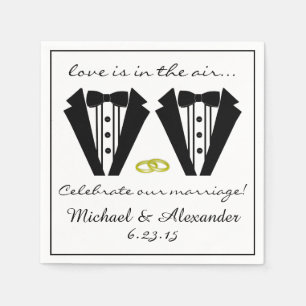 Two Grooms-Tuxedo Wedding Napkin