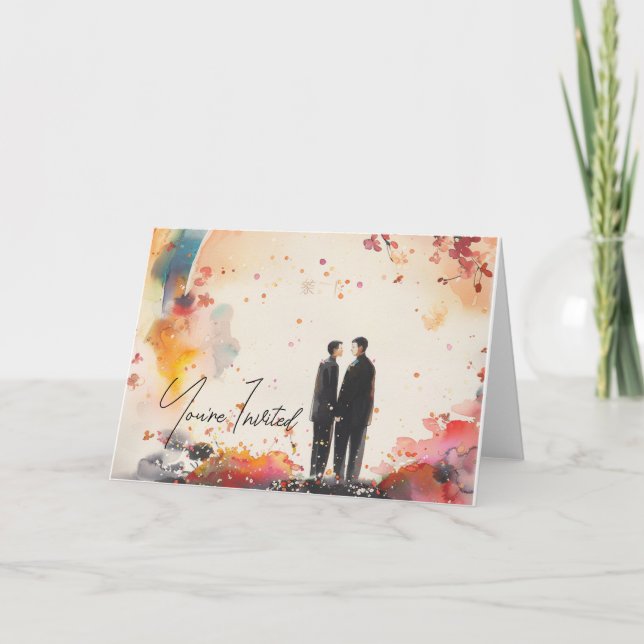 Two Grooms Wedding Invitation (Front)