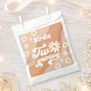 Two Groovy 2nd Birthday Party Boho Retro Daisy Favour Bag