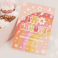 Two Groovy 2nd Birthday Peace Love Party Rainbow