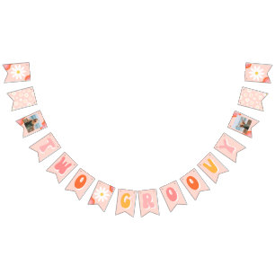 Two Groovy Birthday Banner   Groovy Party Decor