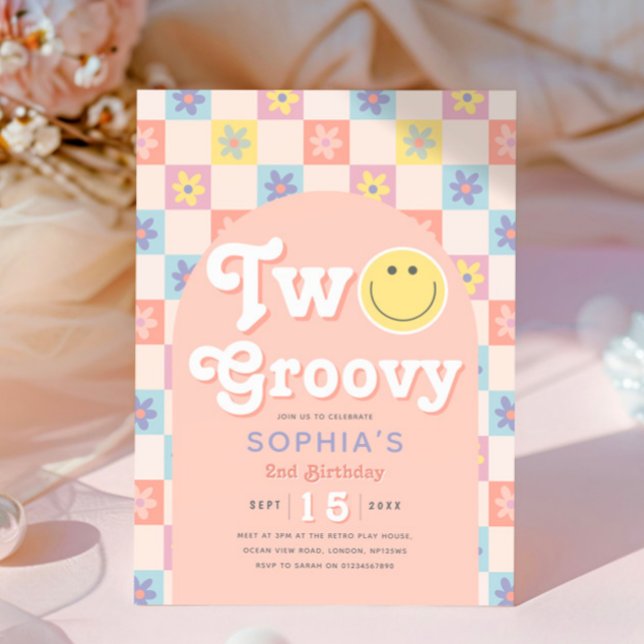 Two Groovy Boho 2nd Birthday Invitation (Creator Uploaded)