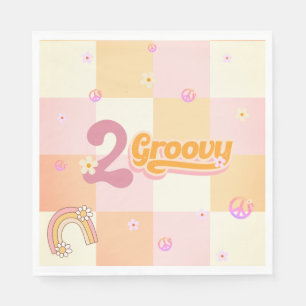 Two Groovy Girls Birthday Paper Napkin