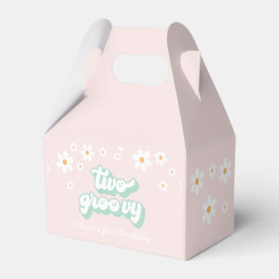  Two Groovy Pink Daisy second birthday Favour Box