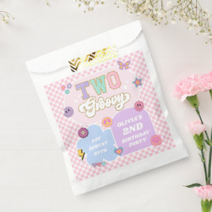 Two Groovy Preppy Patch 2nd Birthday Party Favour Bag