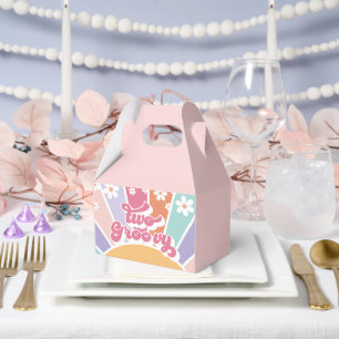 Two Groovy Retro Sunshine Rainbow Daisy Favor Box