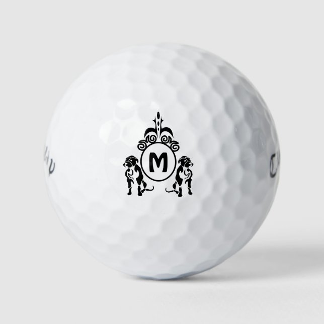 Two Guard Dog Monogram Golf Balls (Front)