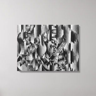 Two guitars drawn in pencil canvas print