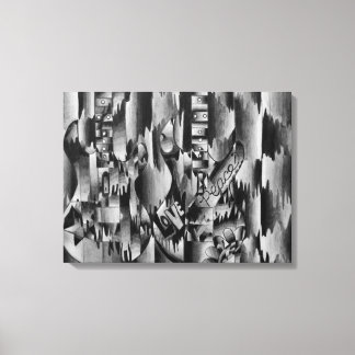 Two guitars drawn in pencil canvas print