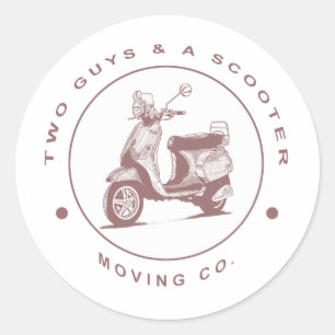 Two Guys and a Scooter Moving Co. Classic Round Sticker