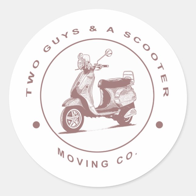 Two Guys and a Scooter Moving Co. Classic Round Sticker (Front)