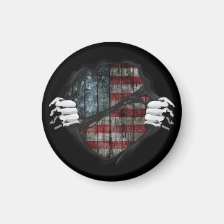 Two Hands Ripping Revealing Flag Customized Magnet