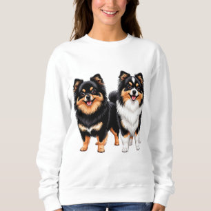 Two Happy Fluffy Dogs Sit Side by Side Sweatshirt