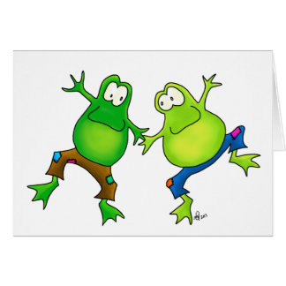 Two Happy Jumping Frog Buddies