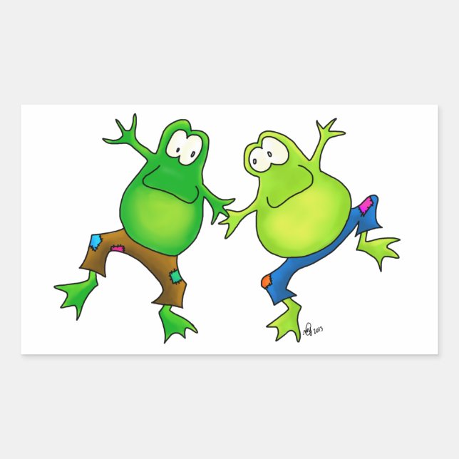 Two Happy Jumping Frog Buddies Sticker (Front)