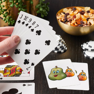 Two Happy Pears Playing Cards