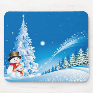 Two Happy Snowmen Mouse Pad