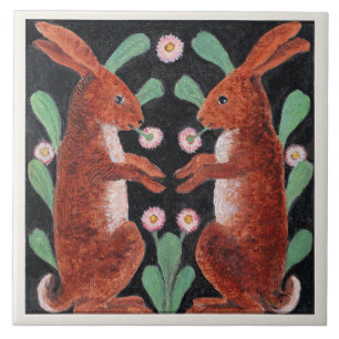 Two Hares by William Bell Scott Tile