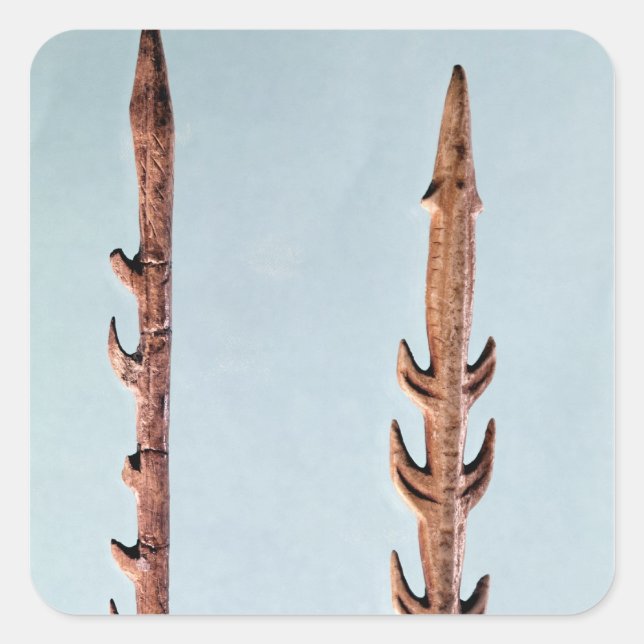 Two Harpoons, Upper Paleolithic Period Square Sticker (Front)