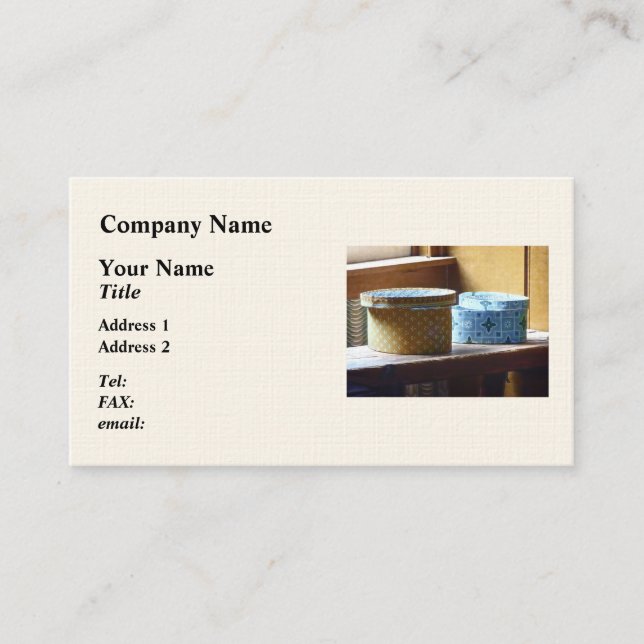 Two Hat Boxes Business Card (Front)