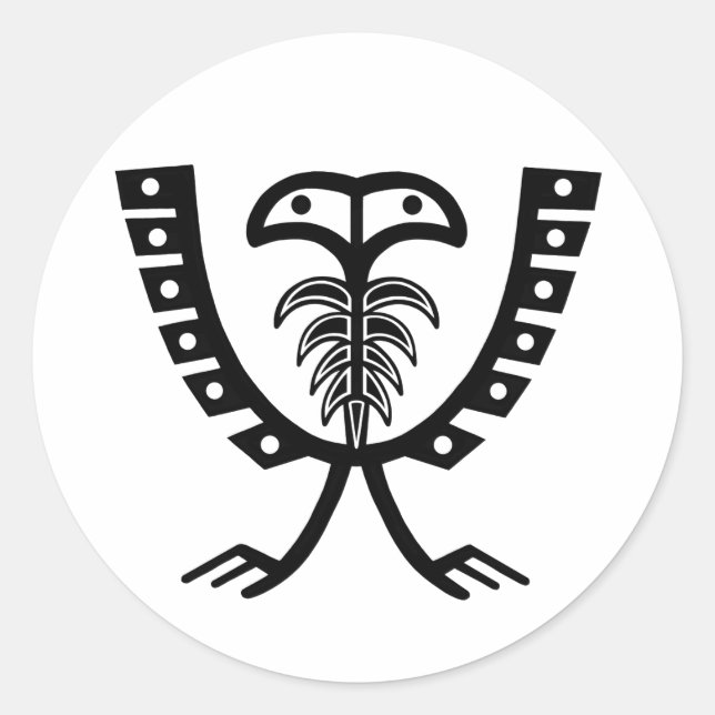 Two Headed Blue Eagle Classic Round Sticker (Front)