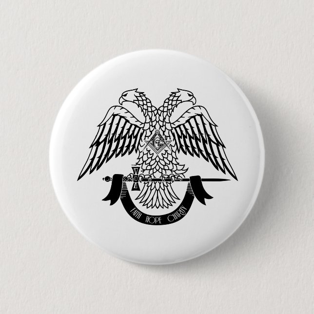 Two-headed eagle as Masonic symbol 2 Inch Round Button (Front)