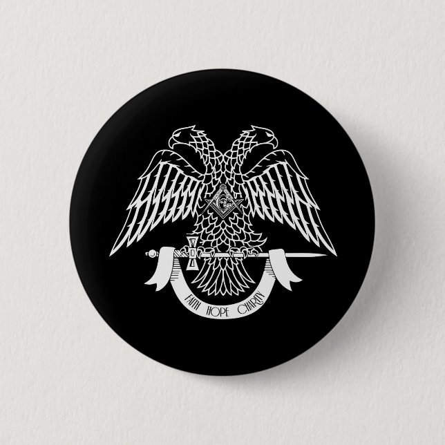 Two-headed eagle as Masonic symbol 2 Inch Round Button (Front)