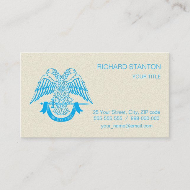 Two-headed eagle as Masonic symbol Business Card (Front)