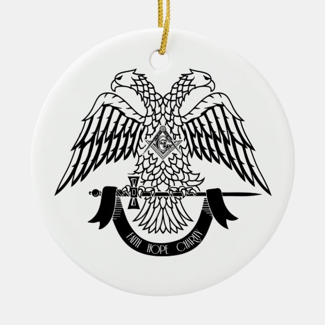 Two-headed eagle as Masonic symbol Ceramic Ornament (Front)