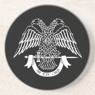 Two-headed eagle as Masonic symbol Coaster