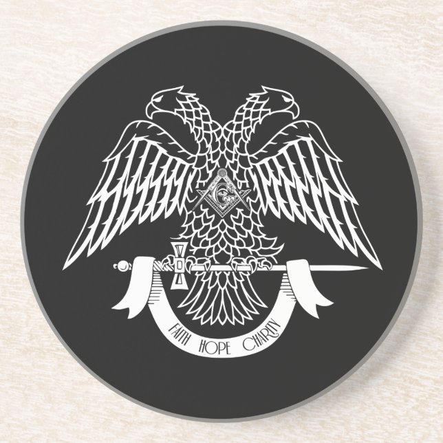 Two-headed eagle as Masonic symbol Coaster (Front)
