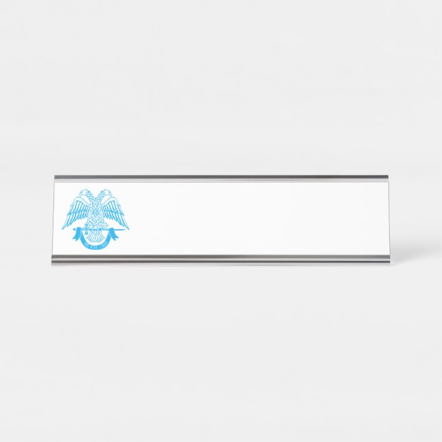 Two-headed eagle as Masonic symbol Desk Name Plate (Front)