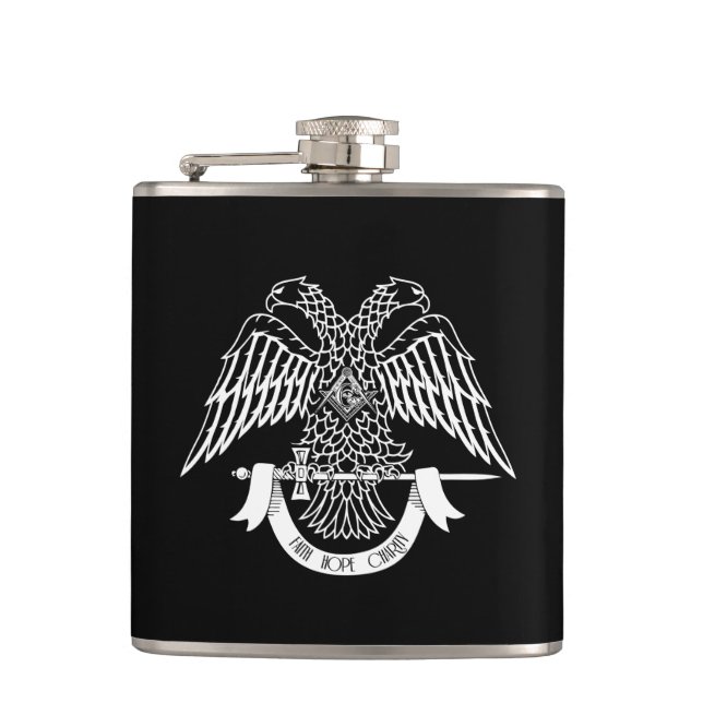 Two-headed eagle as Masonic symbol Hip Flask (Front)