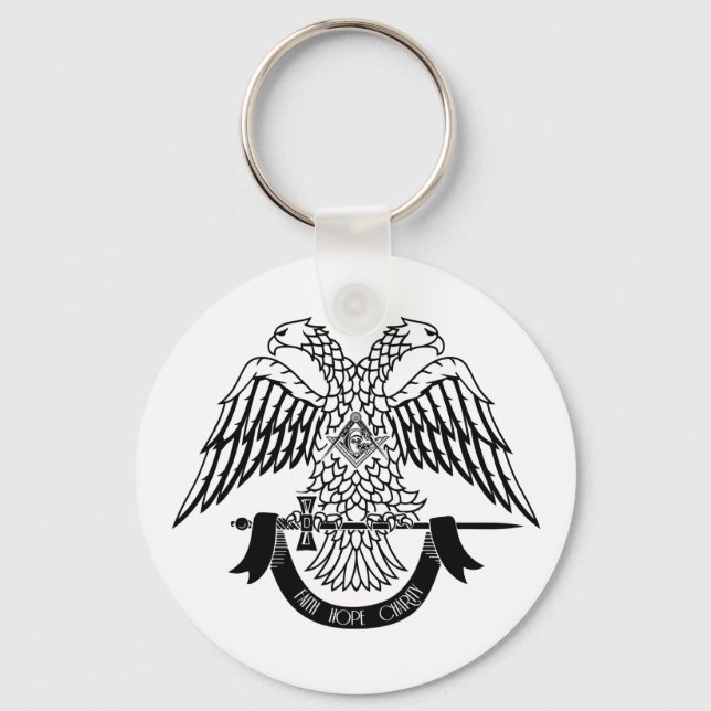 Two-headed eagle as Masonic symbol Keychain (Front)