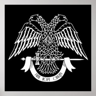 Two-headed eagle as Masonic symbol Poster