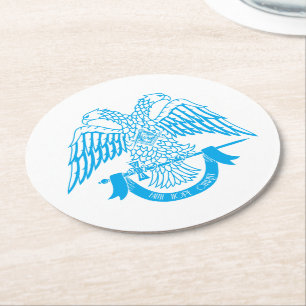 Two-headed eagle as Masonic symbol Round Paper Coaster