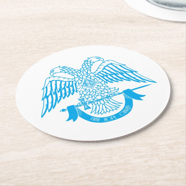 Two-headed eagle as Masonic symbol Round Paper Coaster (Angled)