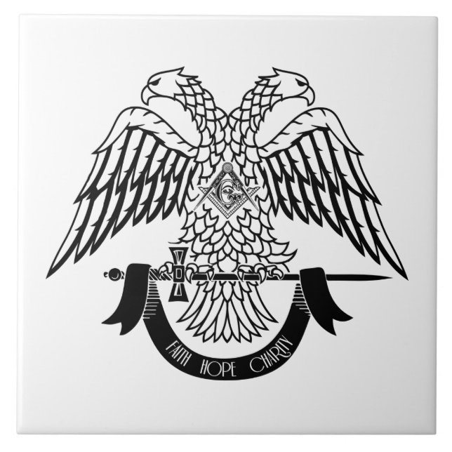 Two-headed eagle as Masonic symbol Tile (Front)
