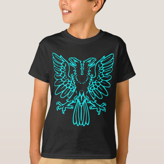 Two Headed Eagle - Cyan T-Shirt (Front)