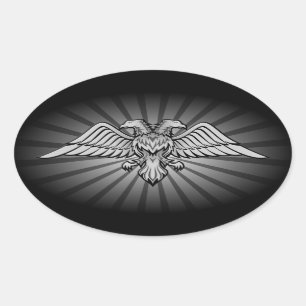 Two headed eagle oval sticker