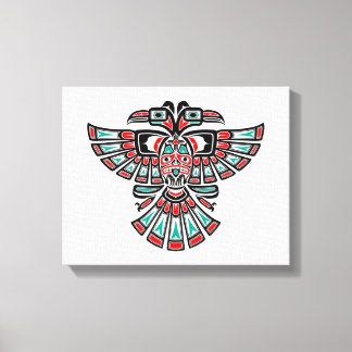 Two Headed Haida Spirit Bird on White Canvas Print