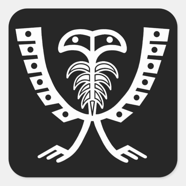 Two Headed White Eagle Square Sticker (Front)