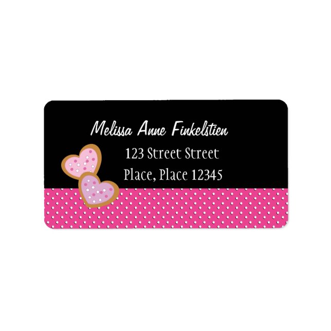 Two Heart-Shaped Cookies Label (Front)